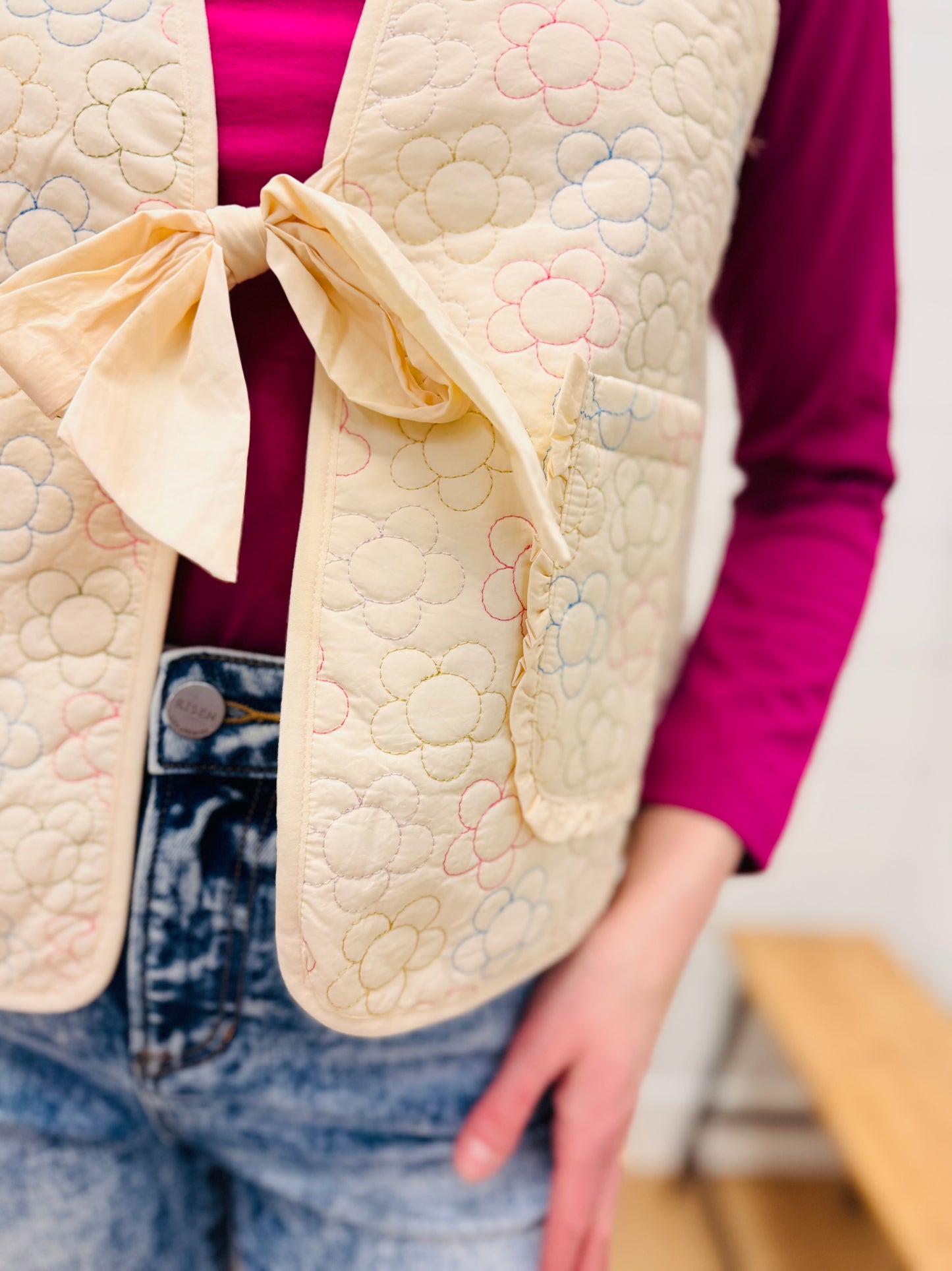 Floral Quilted Vest