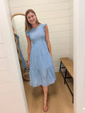 Tiered Smocked Short Sleeve Midi Dress