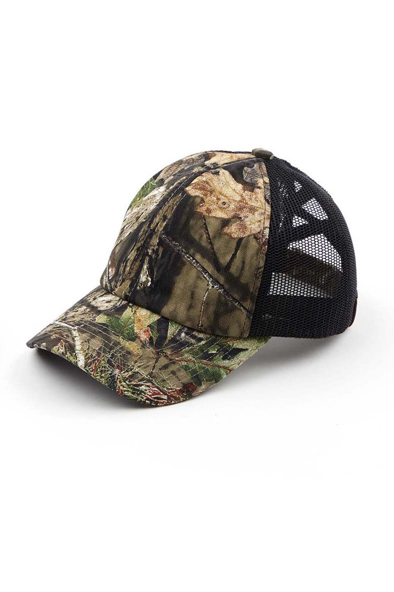 C.C Mossy Oak Criss-Cross Ponytail Cap