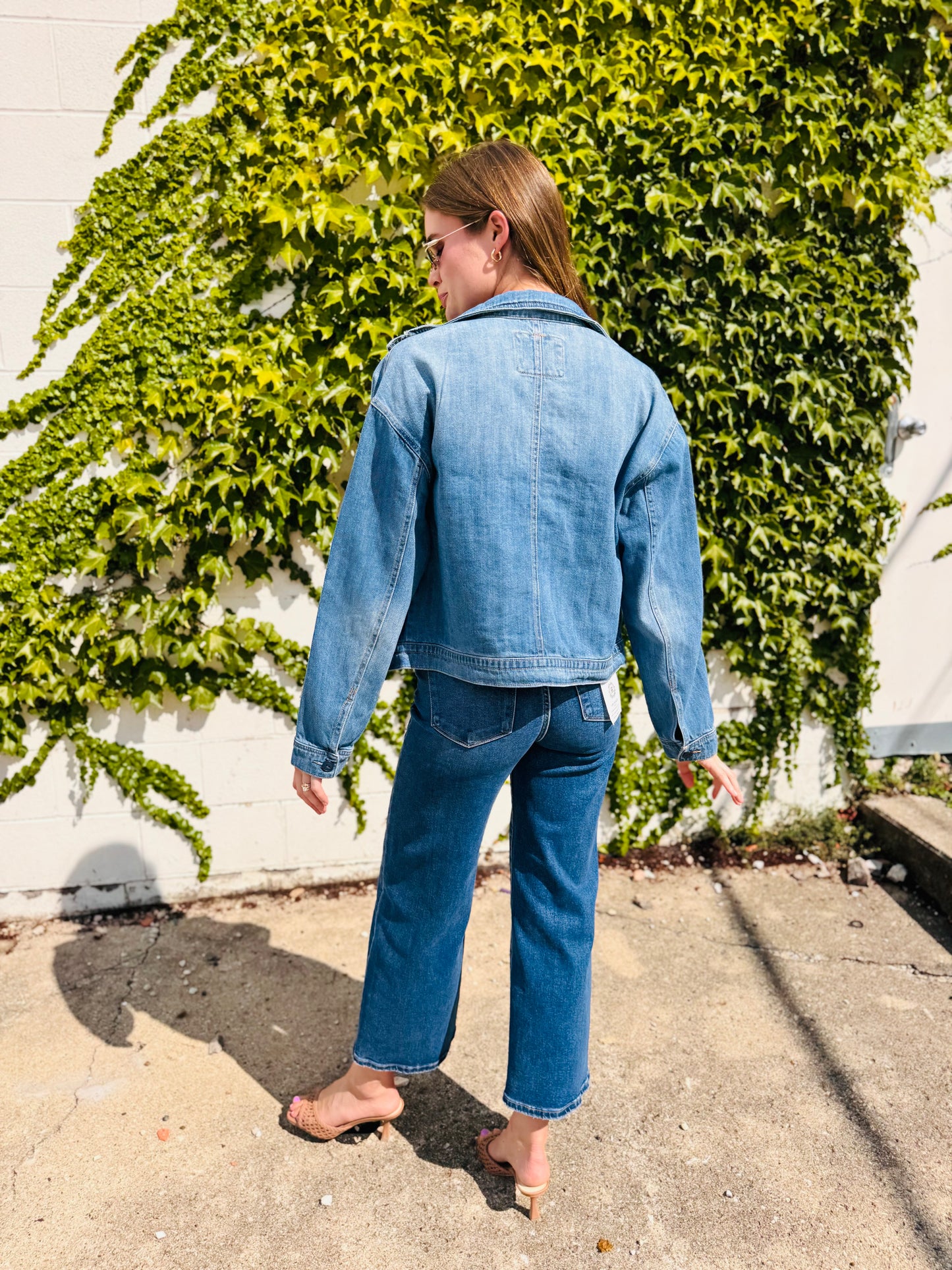 Medium Wash Denim Jacket - Risen