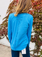 Thumb Holes Button Closure Long Sleeve Top