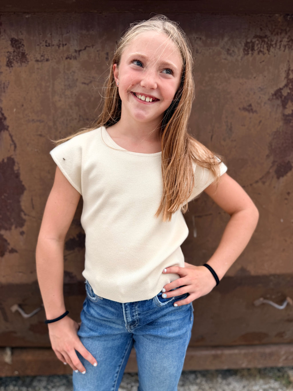 Short Sleeved Basic Knit Top