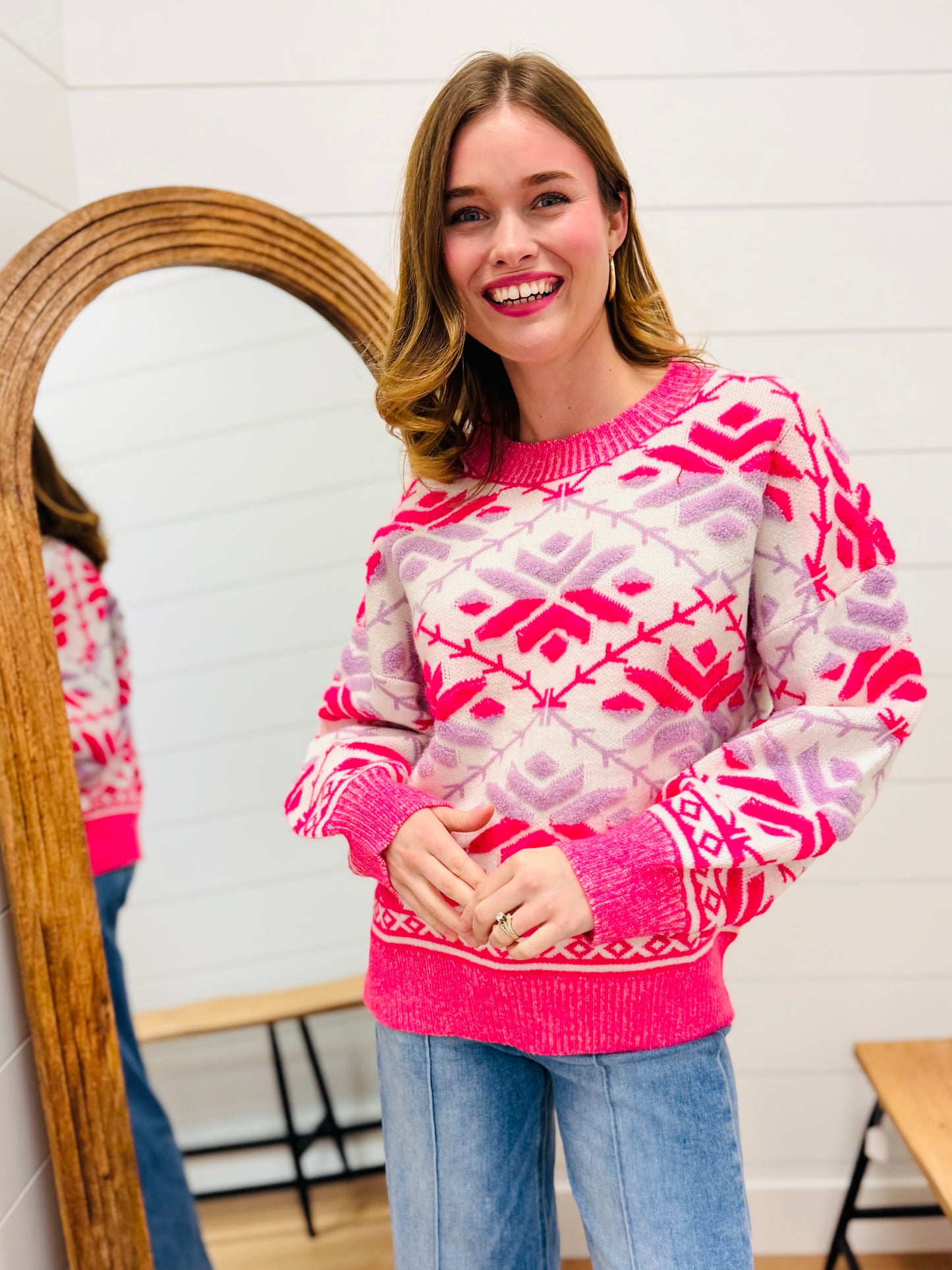 Embroidered Sweater Top