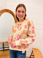 Floral Textured Sweater
