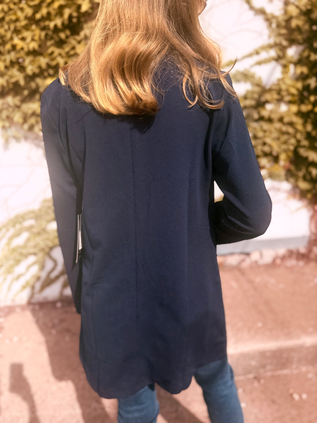 Jersey Open Front Long Blazer