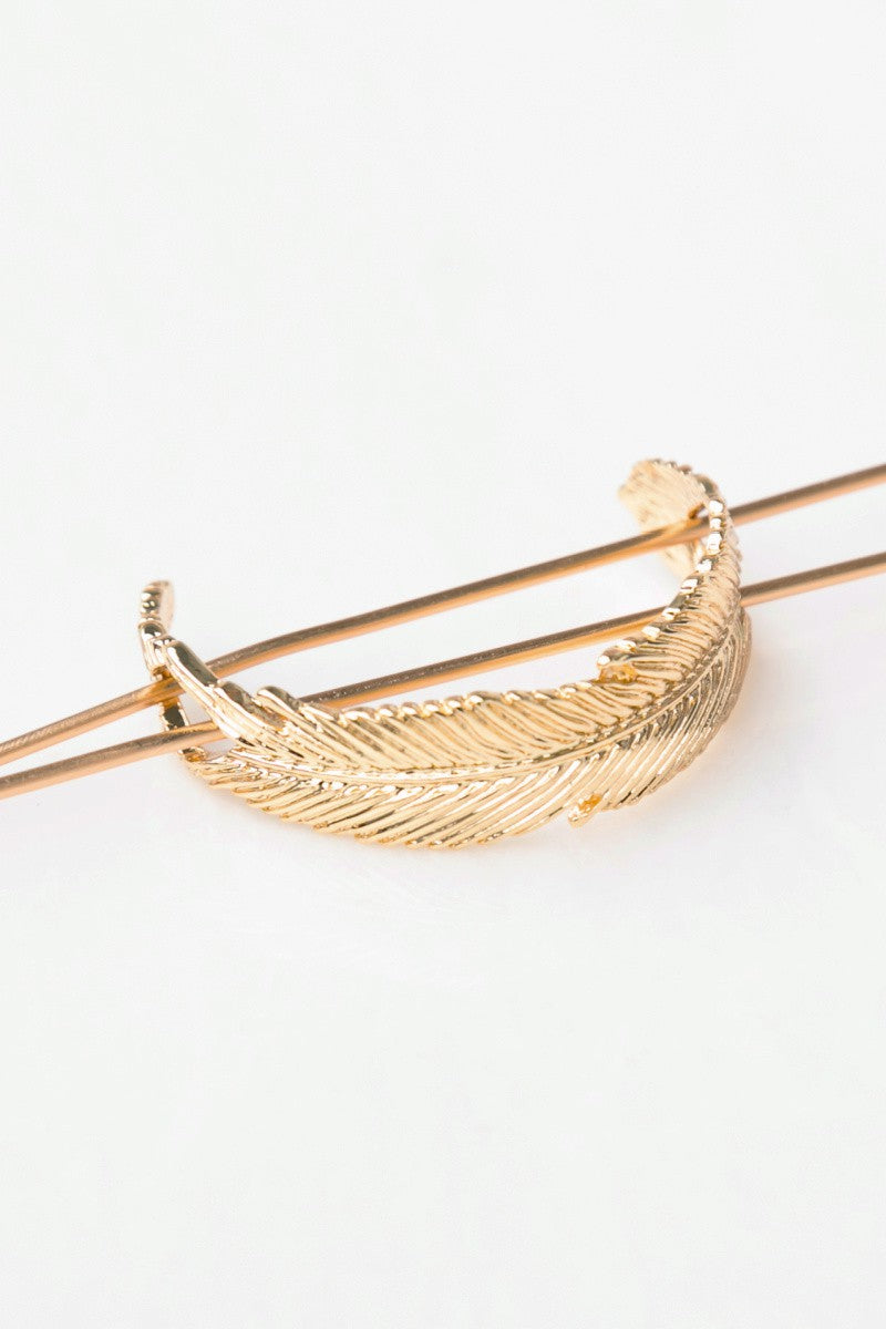 Feather Bun Cuff Hair Pin