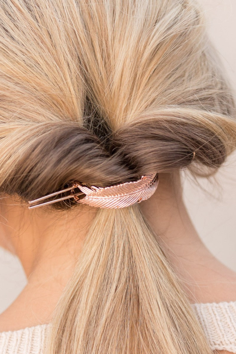 Feather Bun Cuff Hair Pin