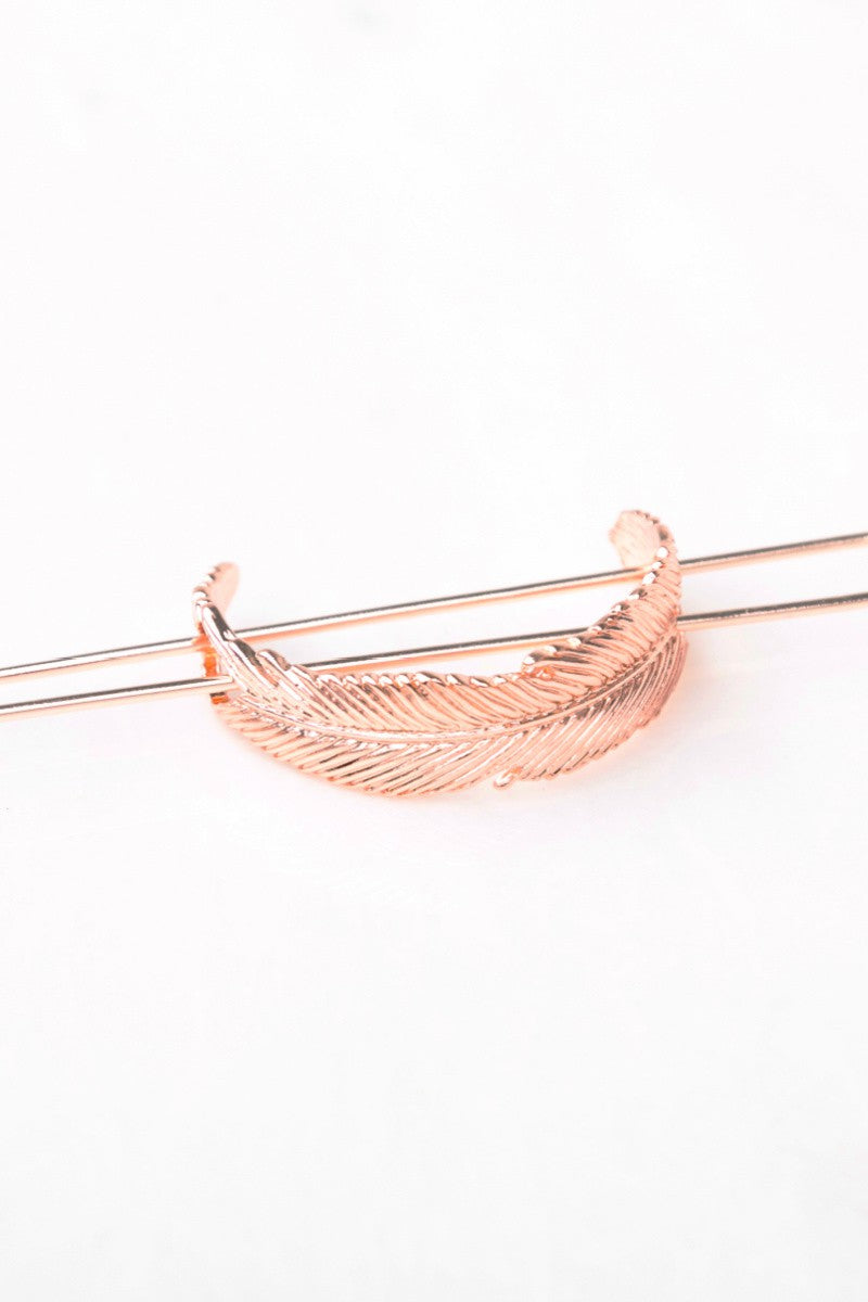Feather Bun Cuff Hair Pin