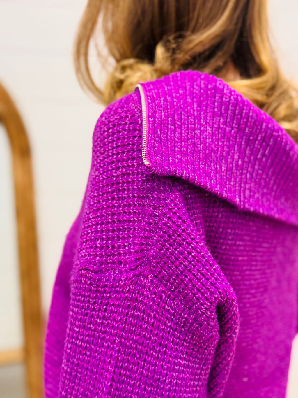 Half Zip High Collard Pullover Sweater