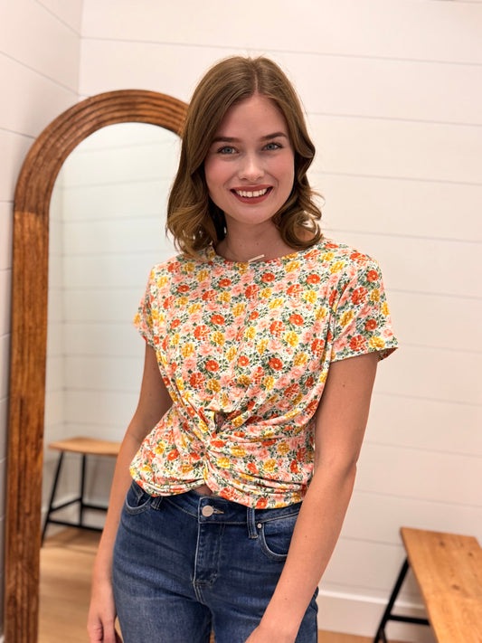 Floral Tie Waist Top