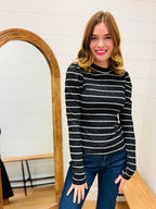 Brushed Knit Striped Top