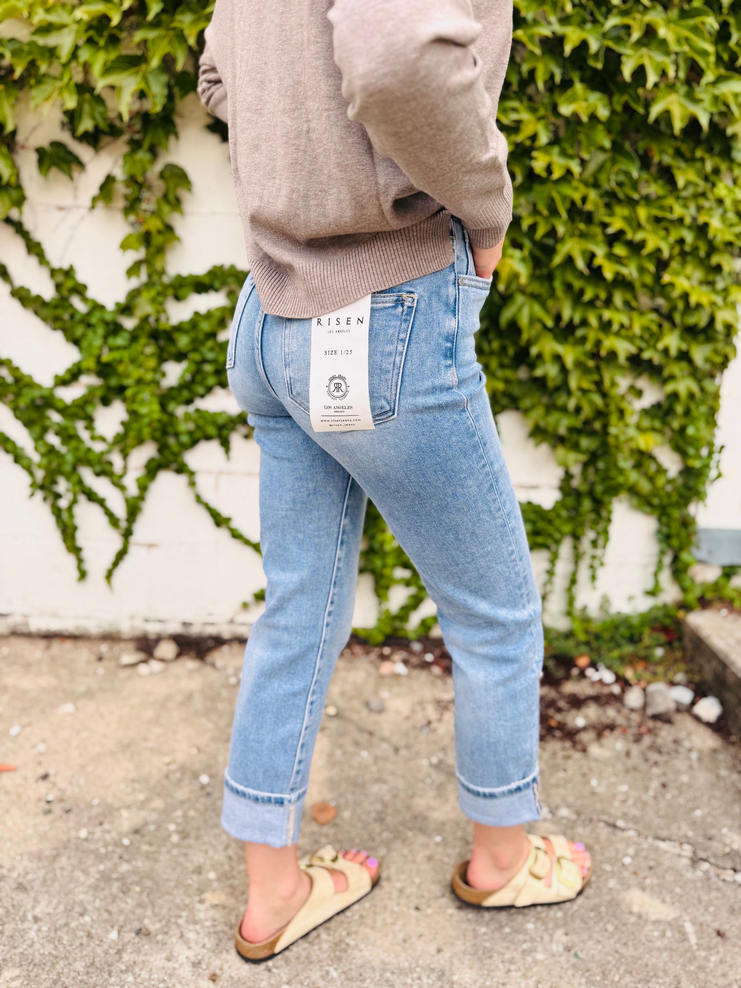 Tummy Control High Rise Crop Straight Roll Up - Risen