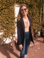 Jersey Open Front Long Blazer