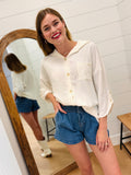 Ivory Button Down Top