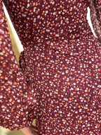 Burgundy Floral Wrap Dress