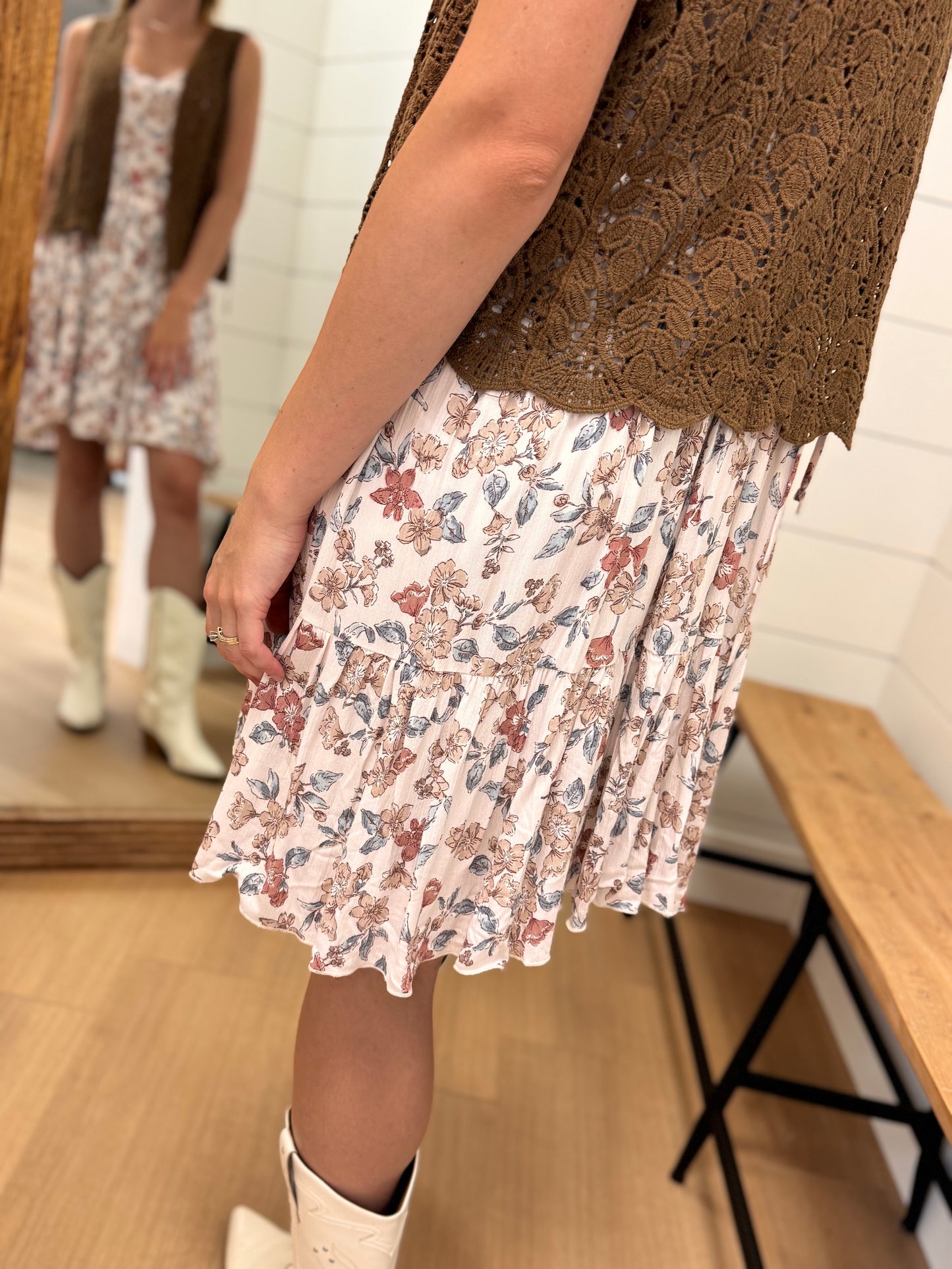 Tiered Floral Print Dress