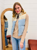 Aztec Graphic Corduroy Casual Puffer Vest