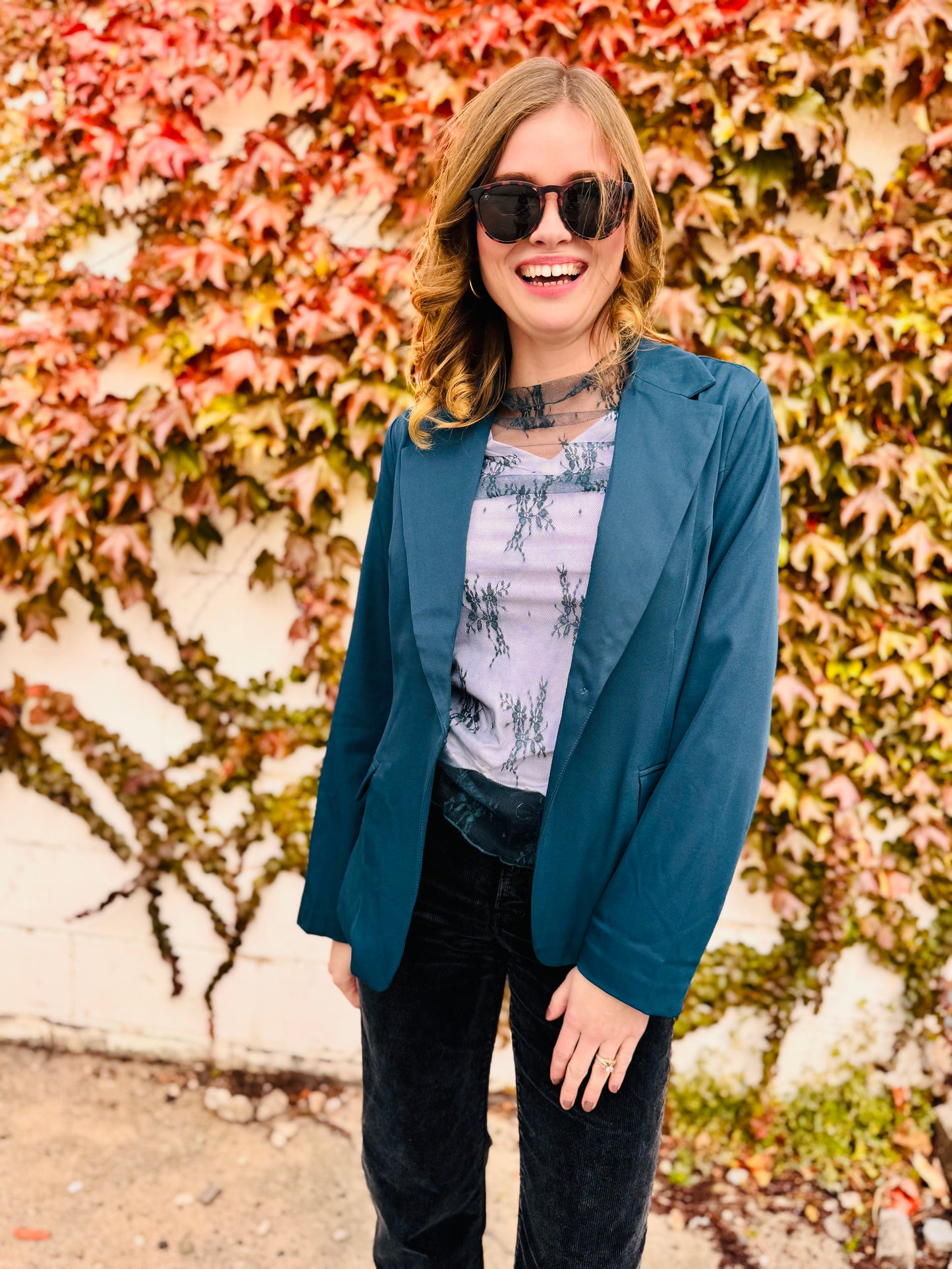 Twill Tapered Flap Pocket Blazer - Emerald