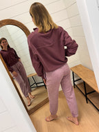 Vintage Washed Half Zip Pullover - Eggplant
