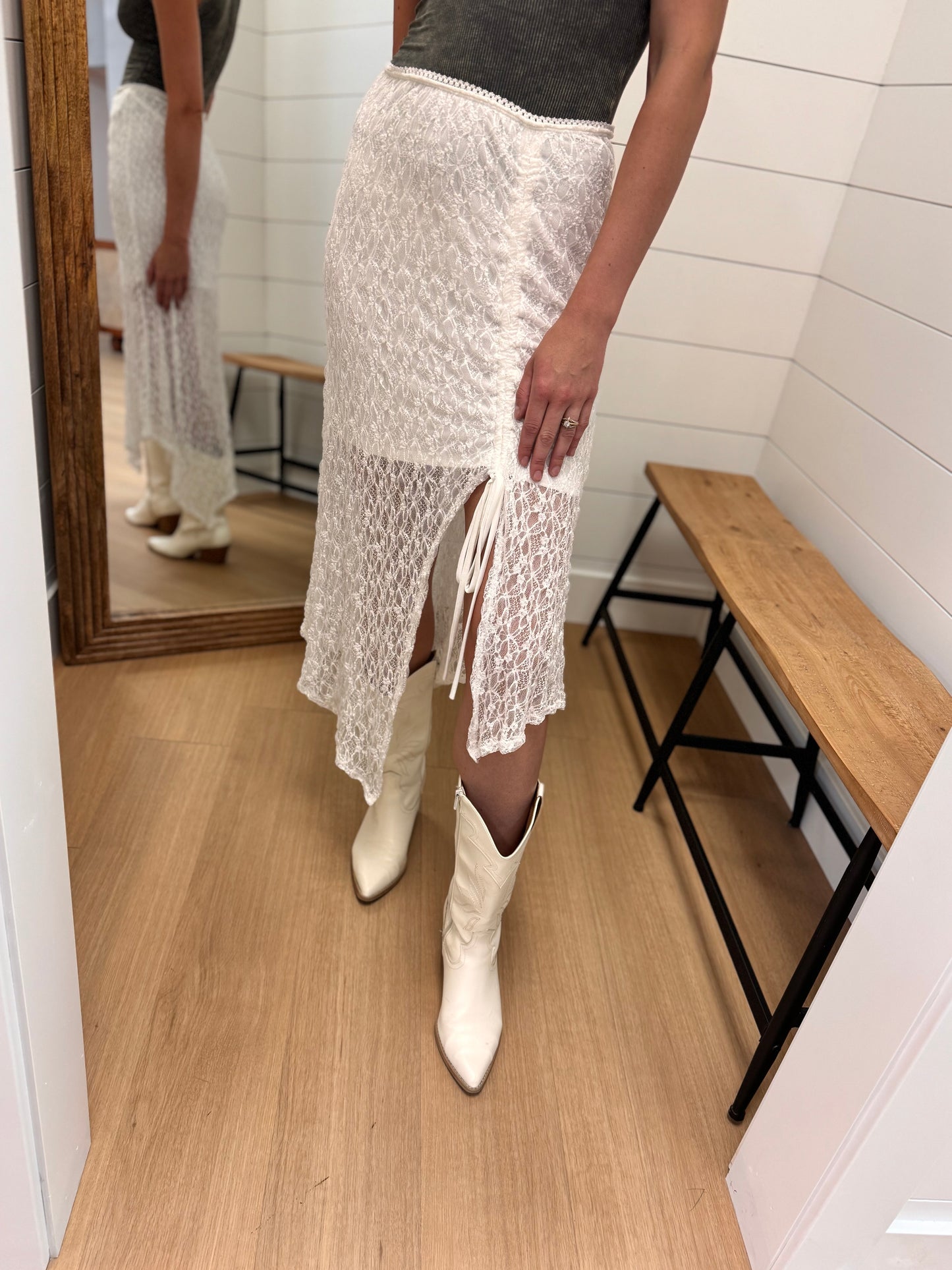 Asymmetrical Lace Me Up Skirt