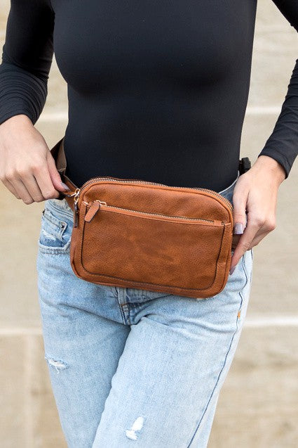 Vegan Leather Sling Belt Bum Bag Fanny Pack