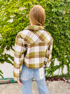 Plaid Cropped Button Down Jacket