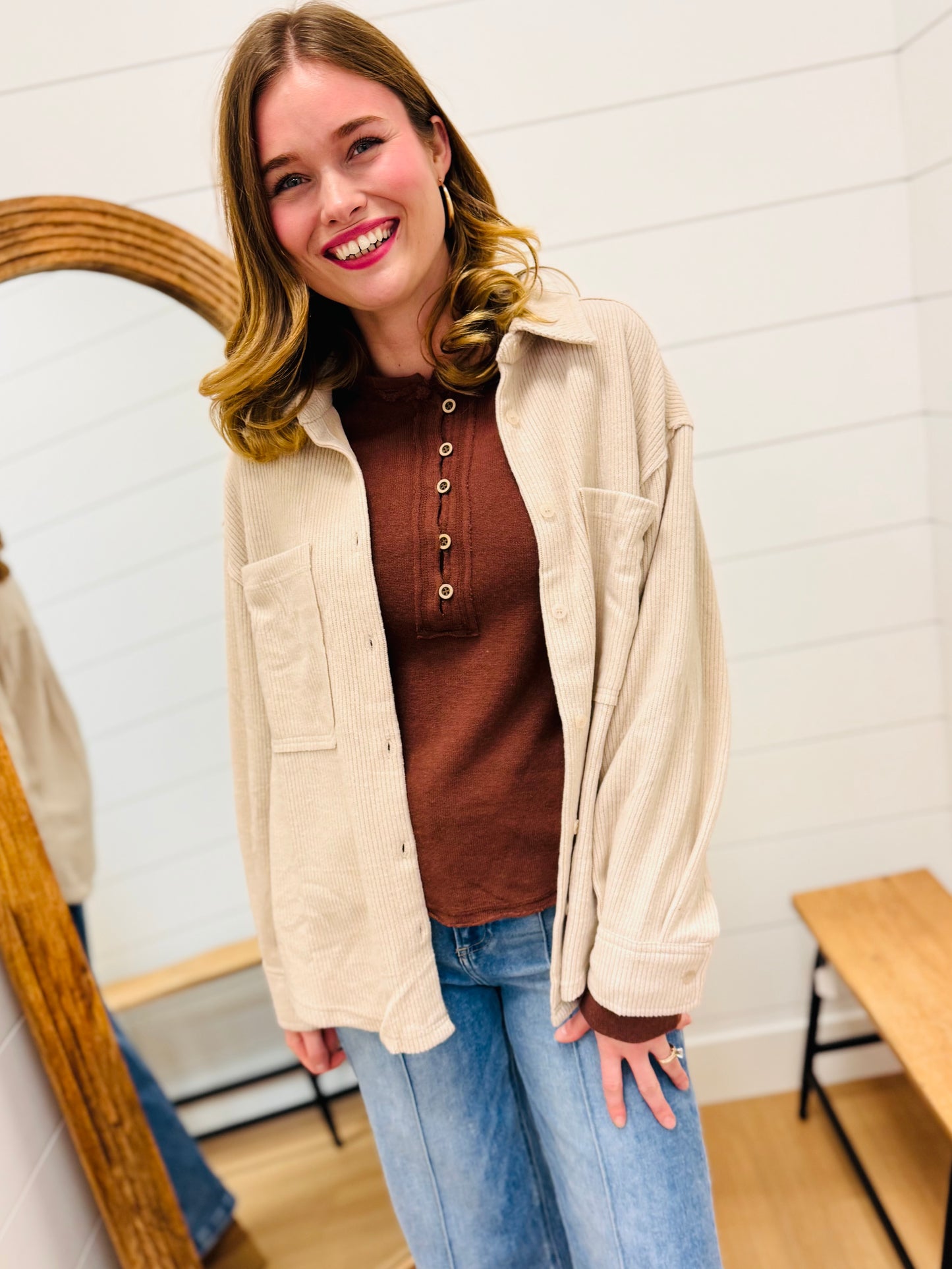 Oversized Cozy Button Down Shacket