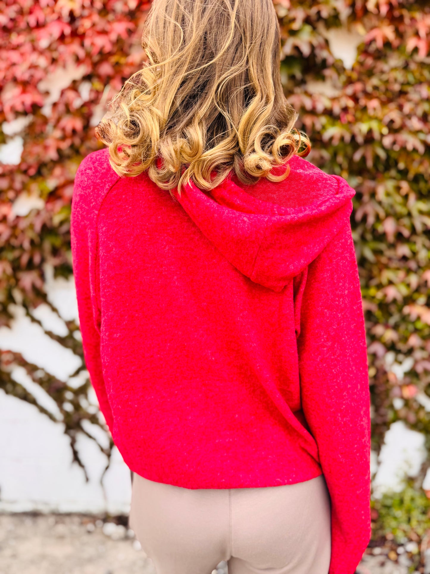 Brushed Hacci Melange Hoodie Sweater