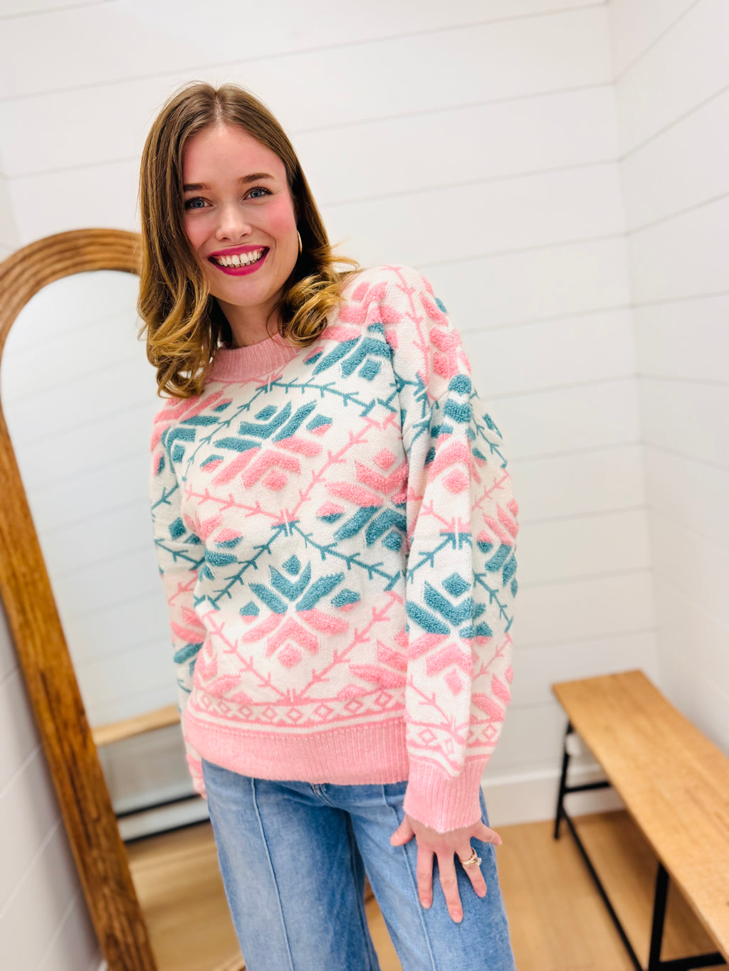 Embroidered Sweater Top
