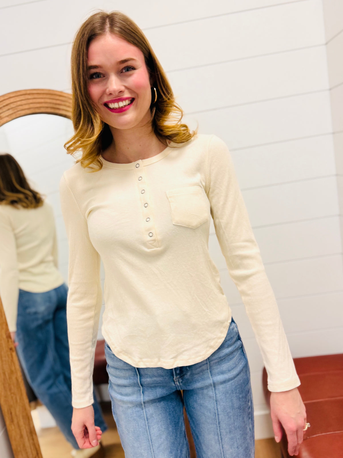 Soft Cozy Brushed Ribbed Knit Top
