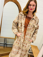 Aztec & Plaid Printed Shacket