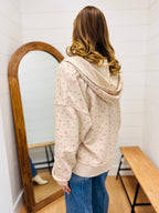 Zip Front Floral Hoodie