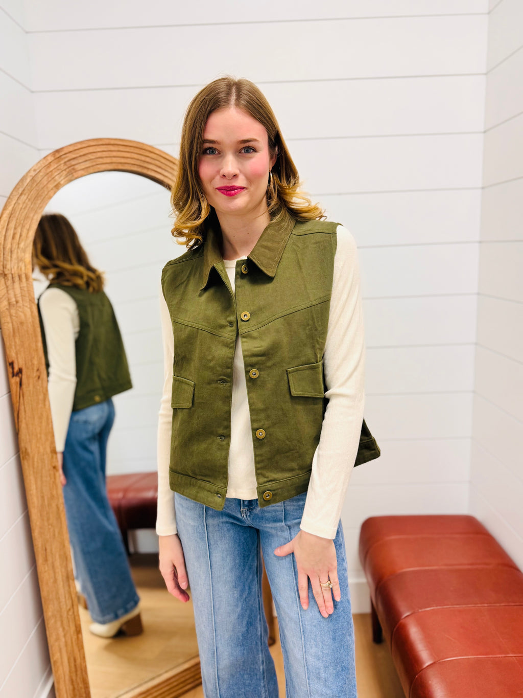Olive Canvas Vest