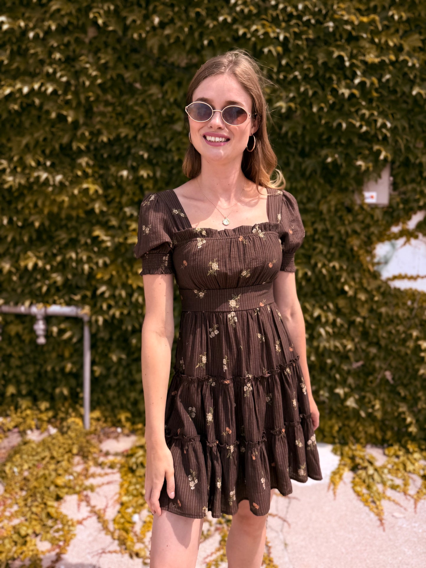 Ruffled V Neck Button Down Blouse