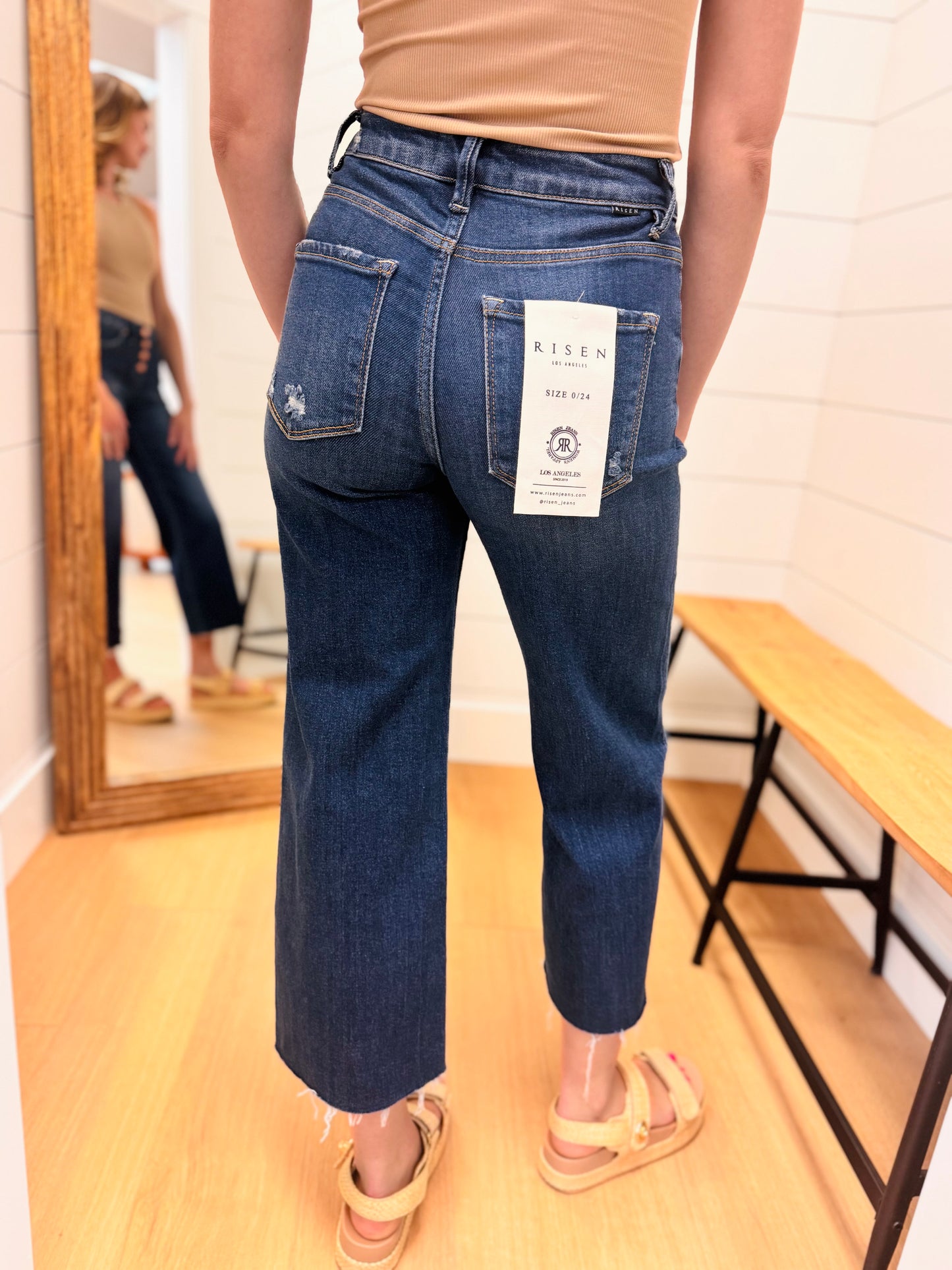 High Rise Crop Button Fly Jean - Risen