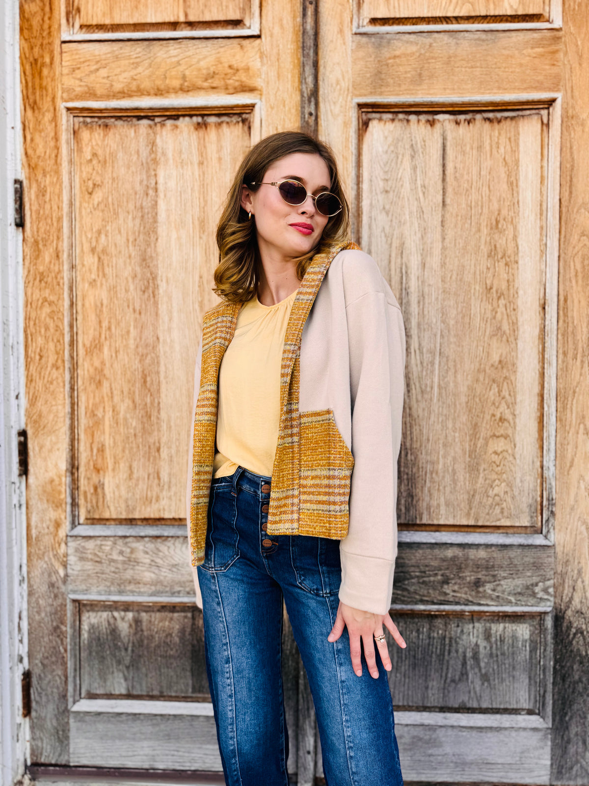 Fitz Pockets Open Front Pockets Plaid Hooded Cardigan – Perfect Fitz
