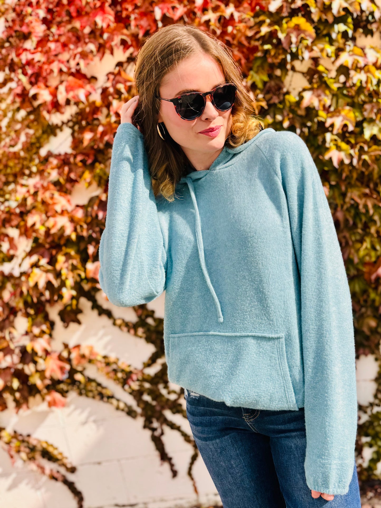 Brushed Hacci Melange Hoodie Sweater