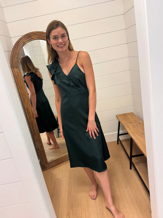 Asymmetrical Strap Midi Dress