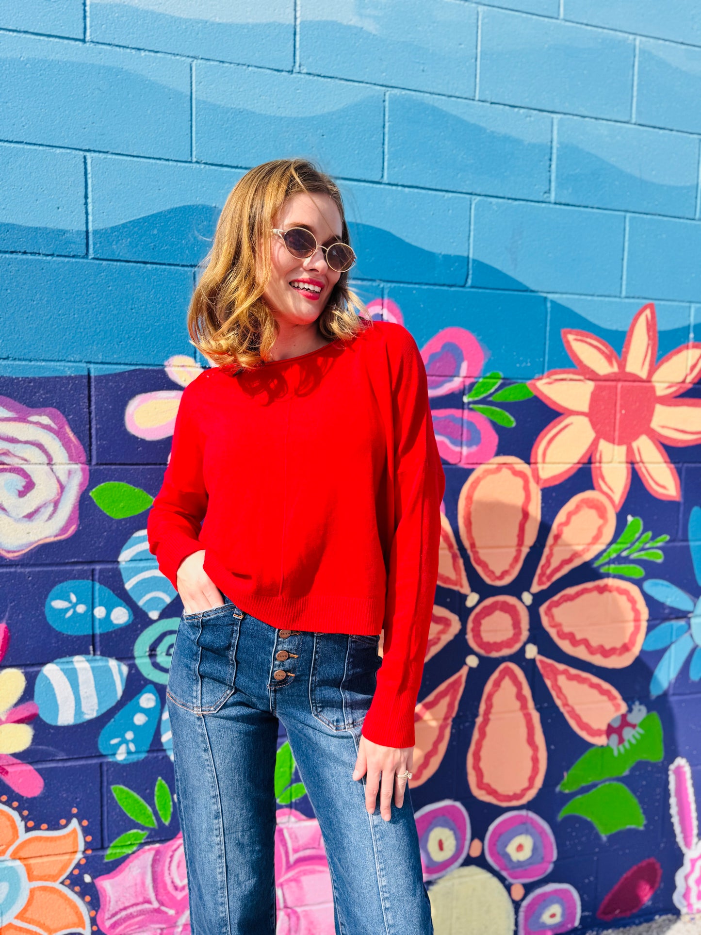 Seam Front Round Neck Pullover - Dreamers