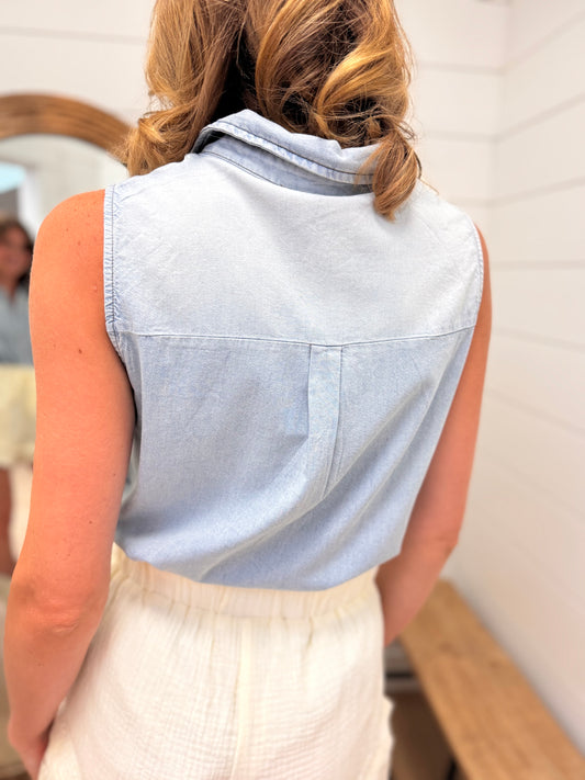 Chambray Tank Top