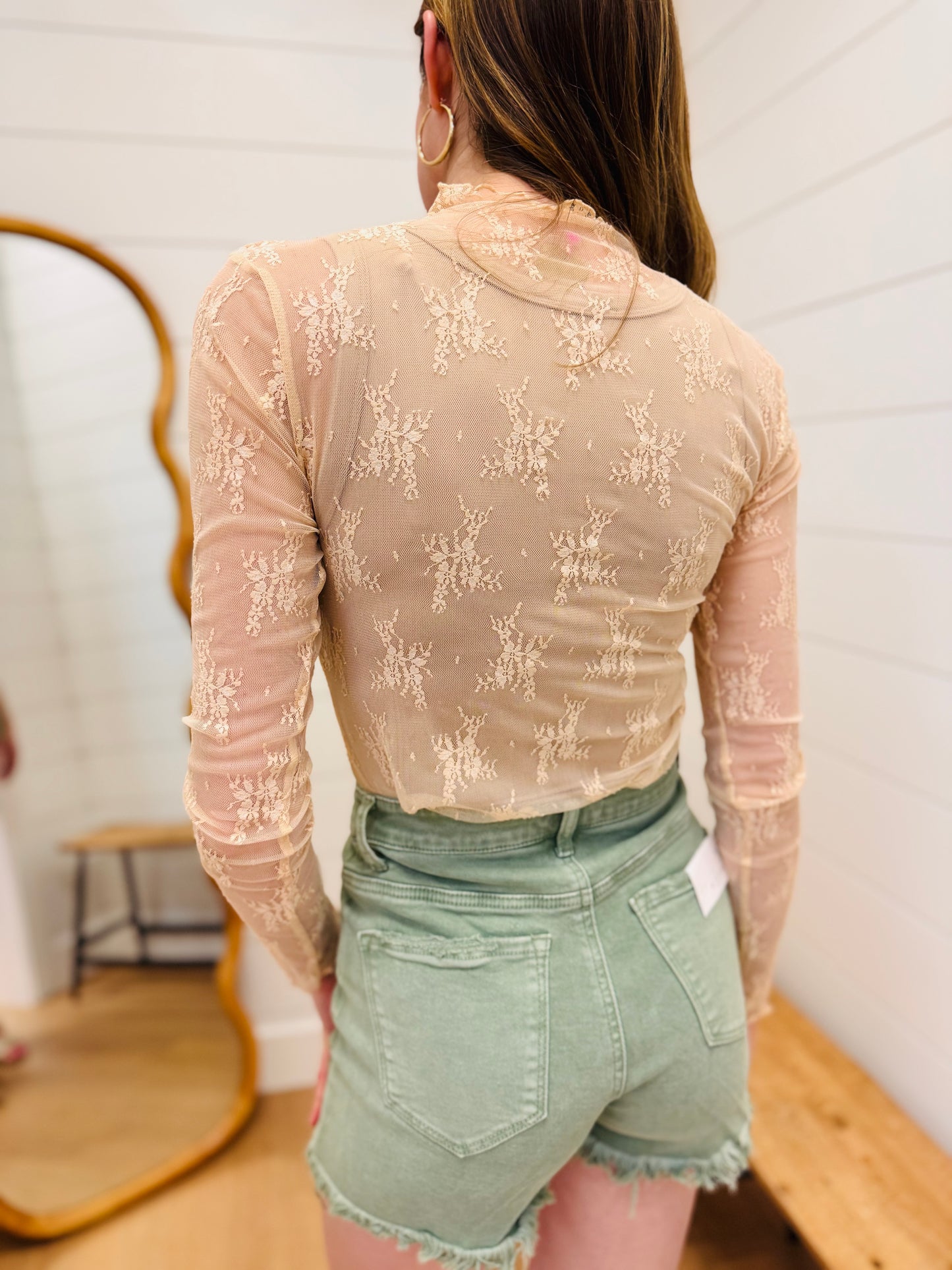 Nude Lace Layering Top