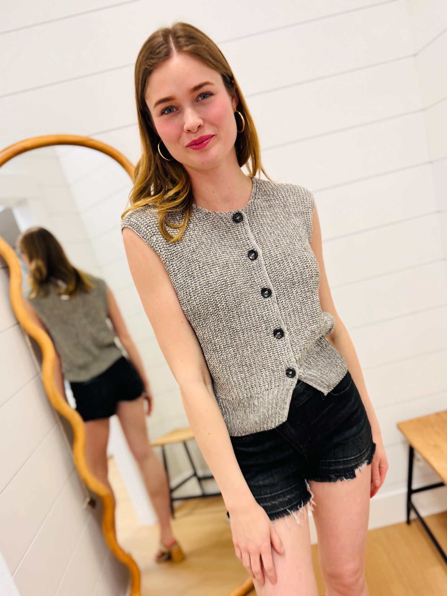Marled Button Down Sweater Vest