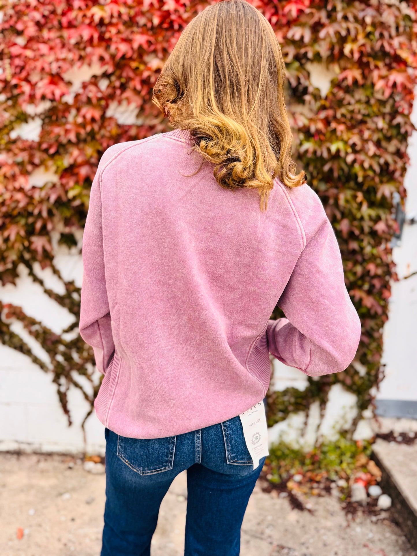 Acid Washed Fleece Sweatshirts Side Rib