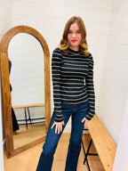 Brushed Knit Striped Top