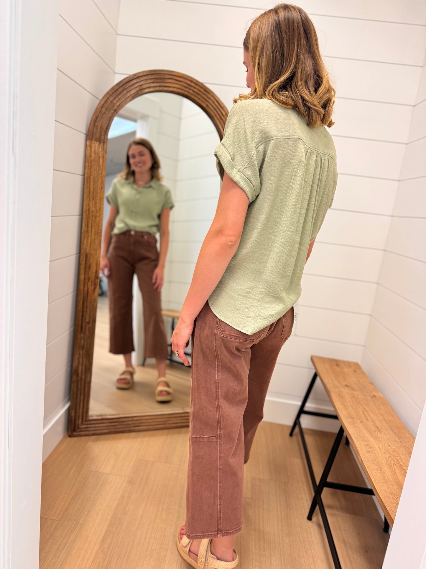Mid Button Down Top