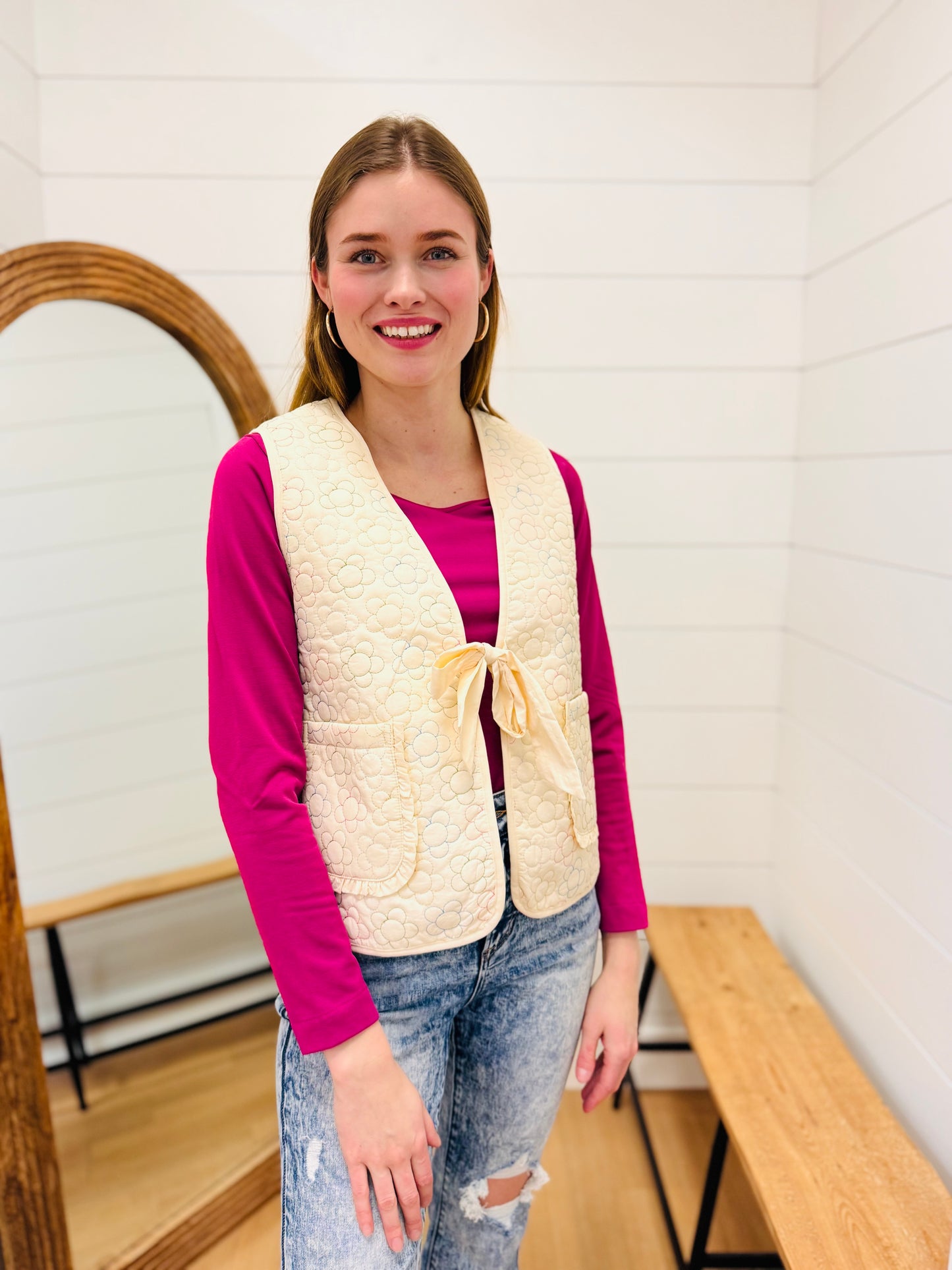 Floral Quilted Vest