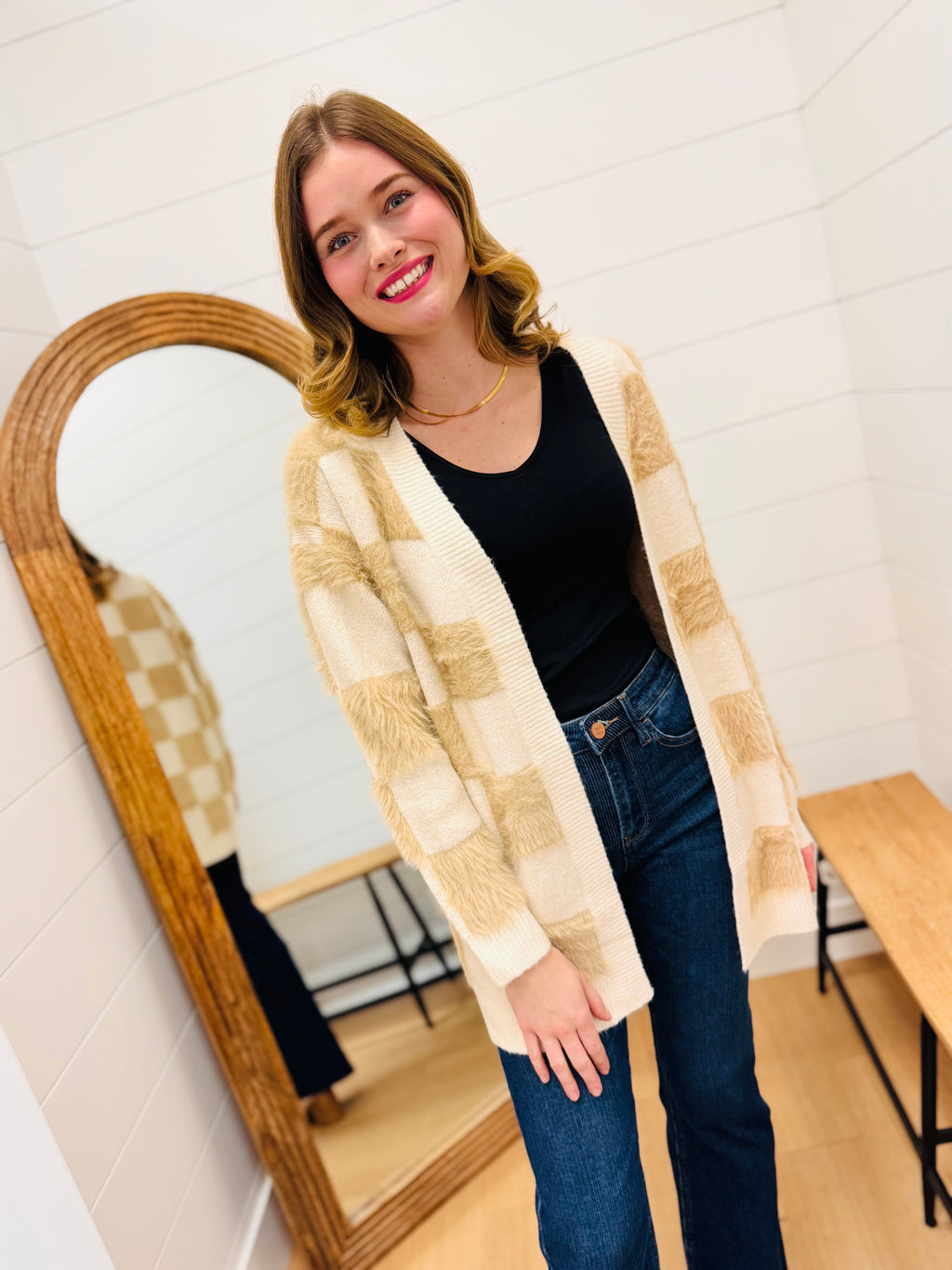 Checkered Cardi