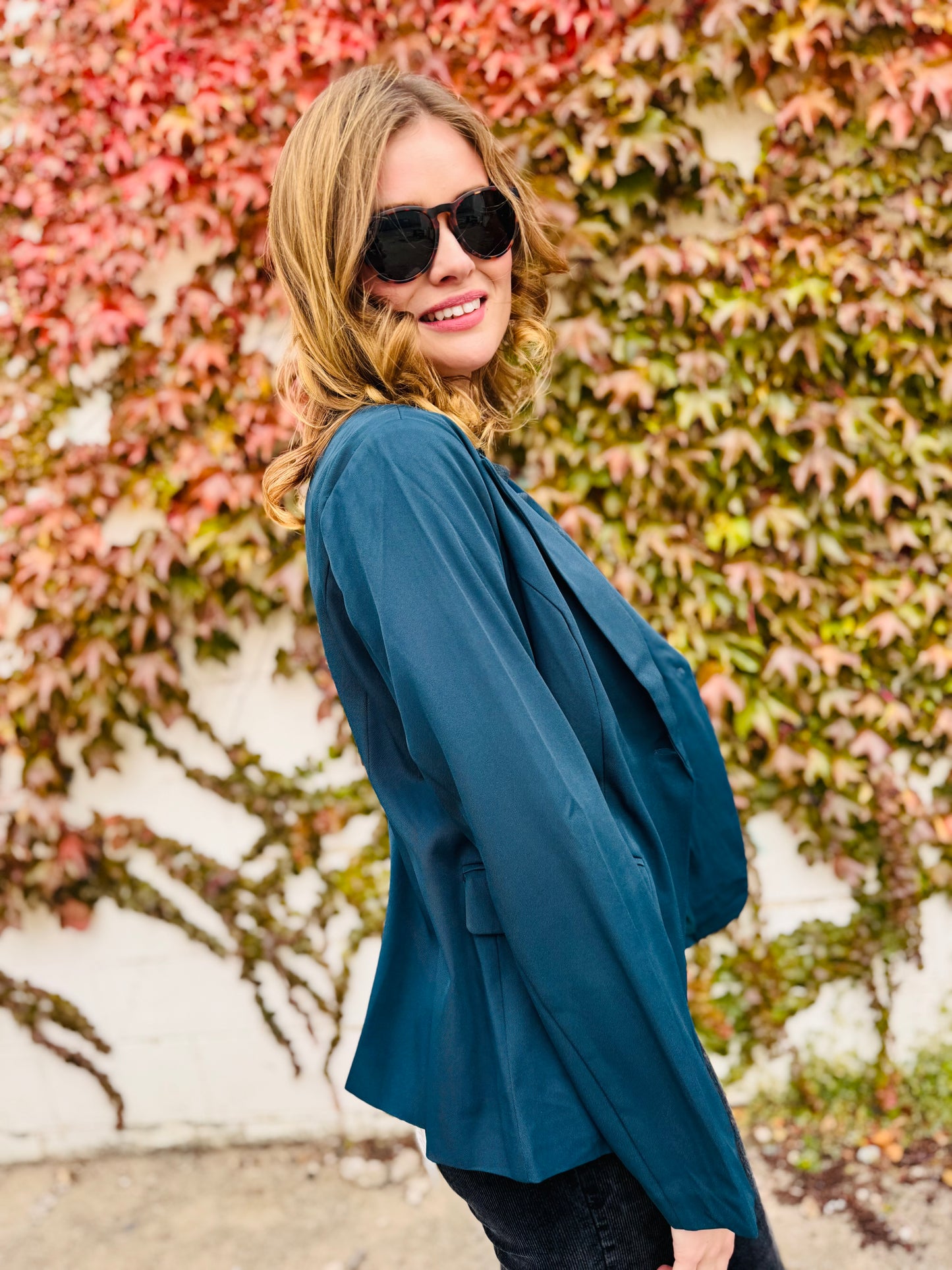 Twill Tapered Flap Pocket Blazer - Emerald