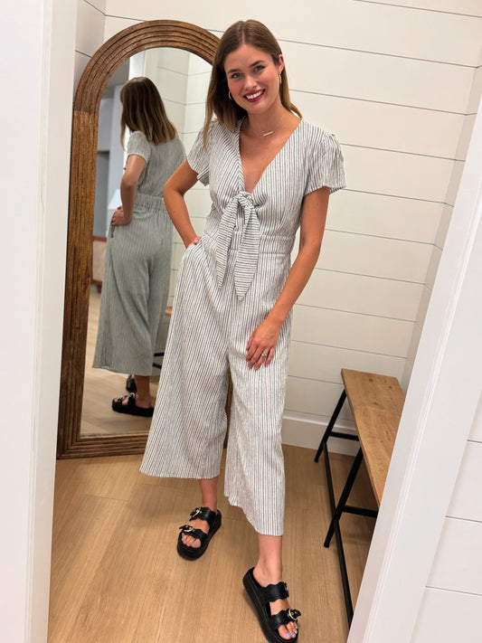 Vertical Stripe Jumpsuit
