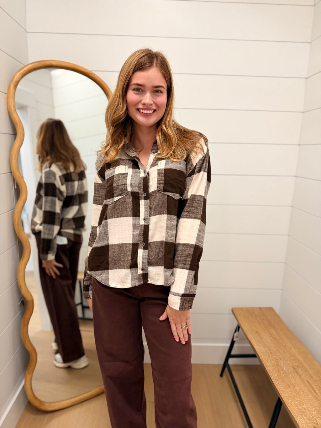Button-down Long Sleeve Flannel Shirt